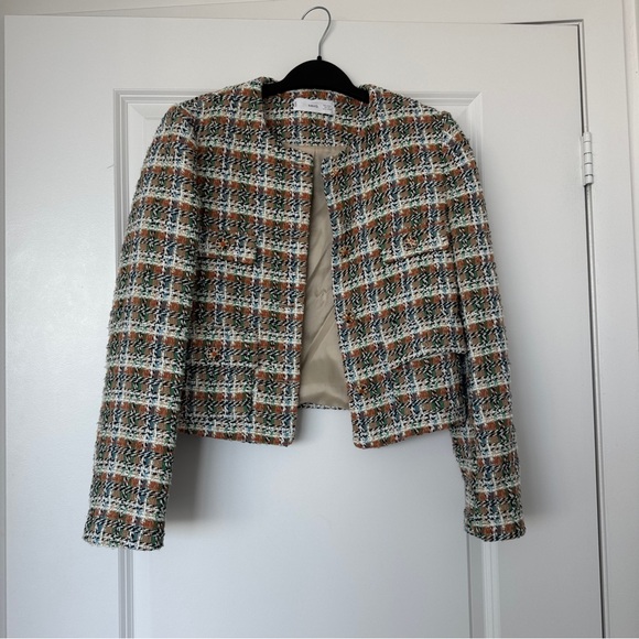 Mango Tweed Jacket with Jewel Button - Picture 2 of 12